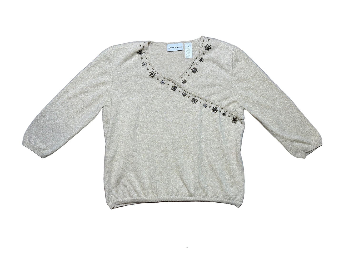 Alfred Dunner Floral Bead Sweater