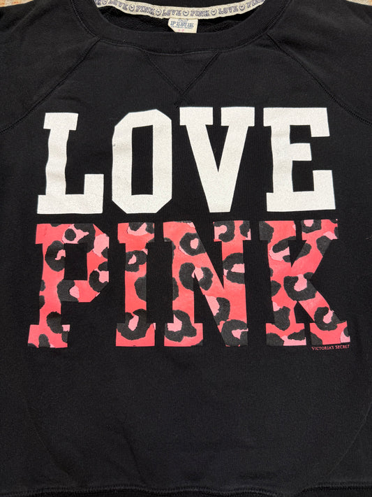 Y2K Victoria’s Secret Love Pink Leopard Crewneck