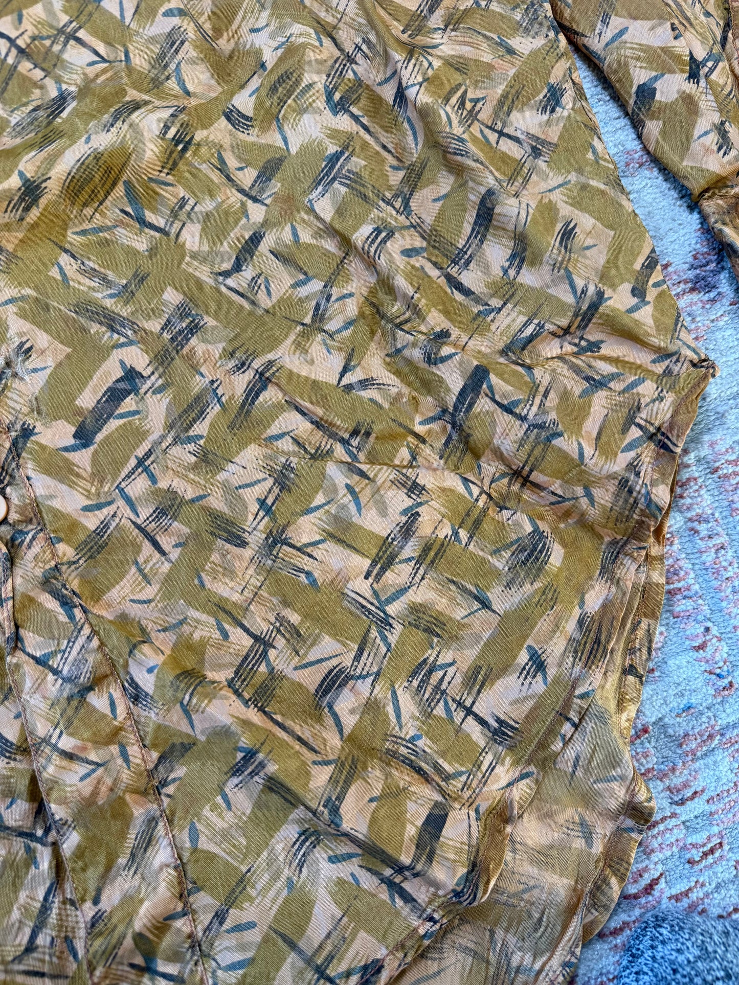 Vintage Compulsive Brown Patterned Dress Shirt