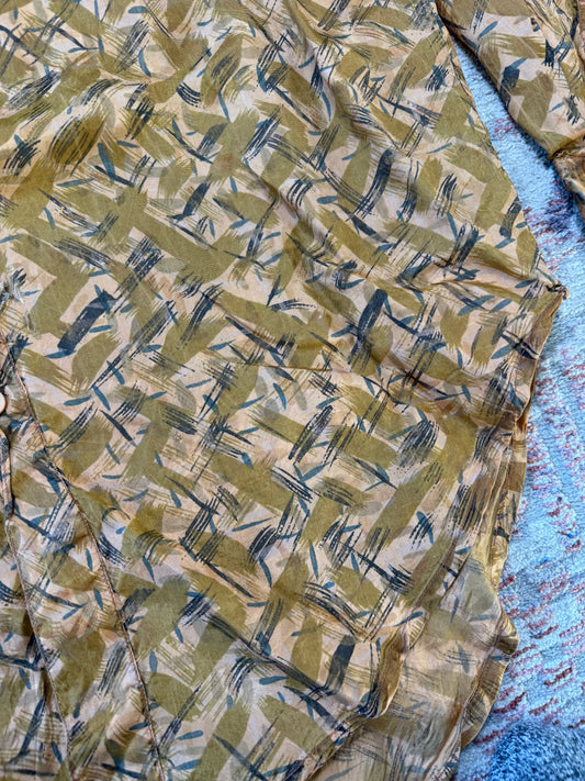 Vintage Compulsive Brown Patterned Dress Shirt