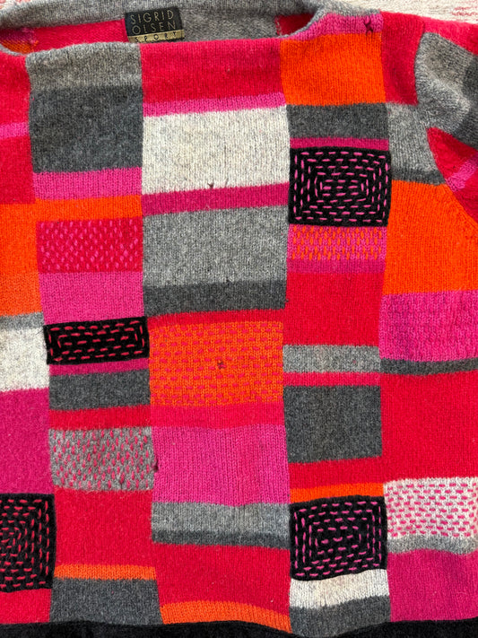 Vintage Color Block Sweater