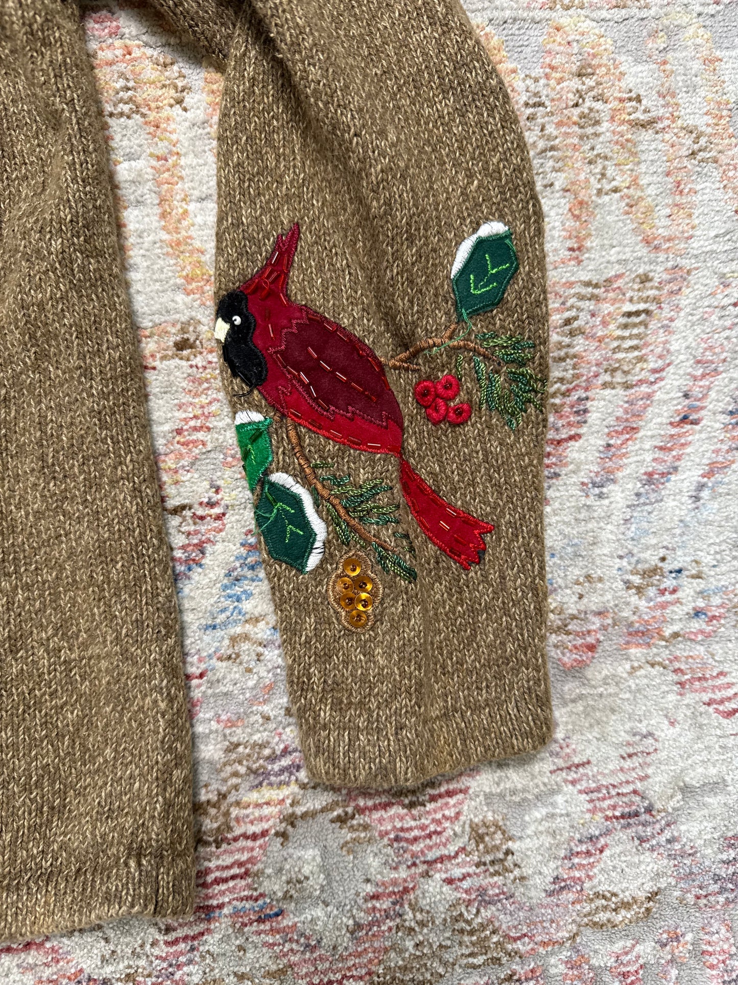 Vintage Tiara International Cardinal Button Up Sweater