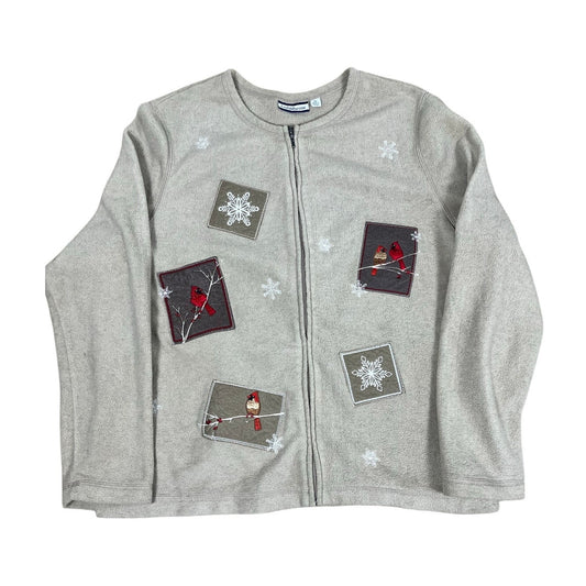 Vintage Granny Style Cardinal and Snowflake Sweater
