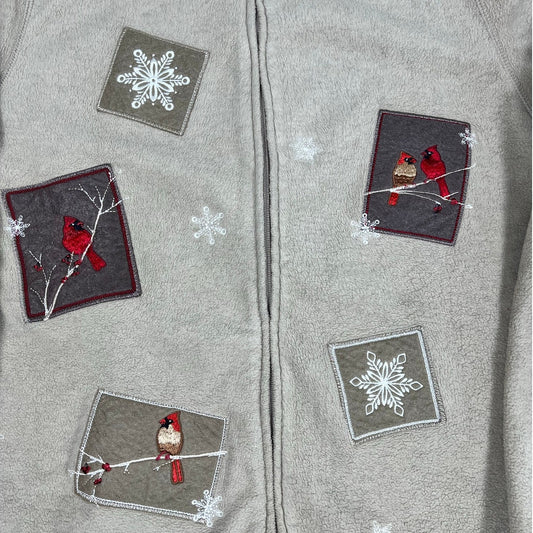 Vintage Granny Style Cardinal and Snowflake Sweater